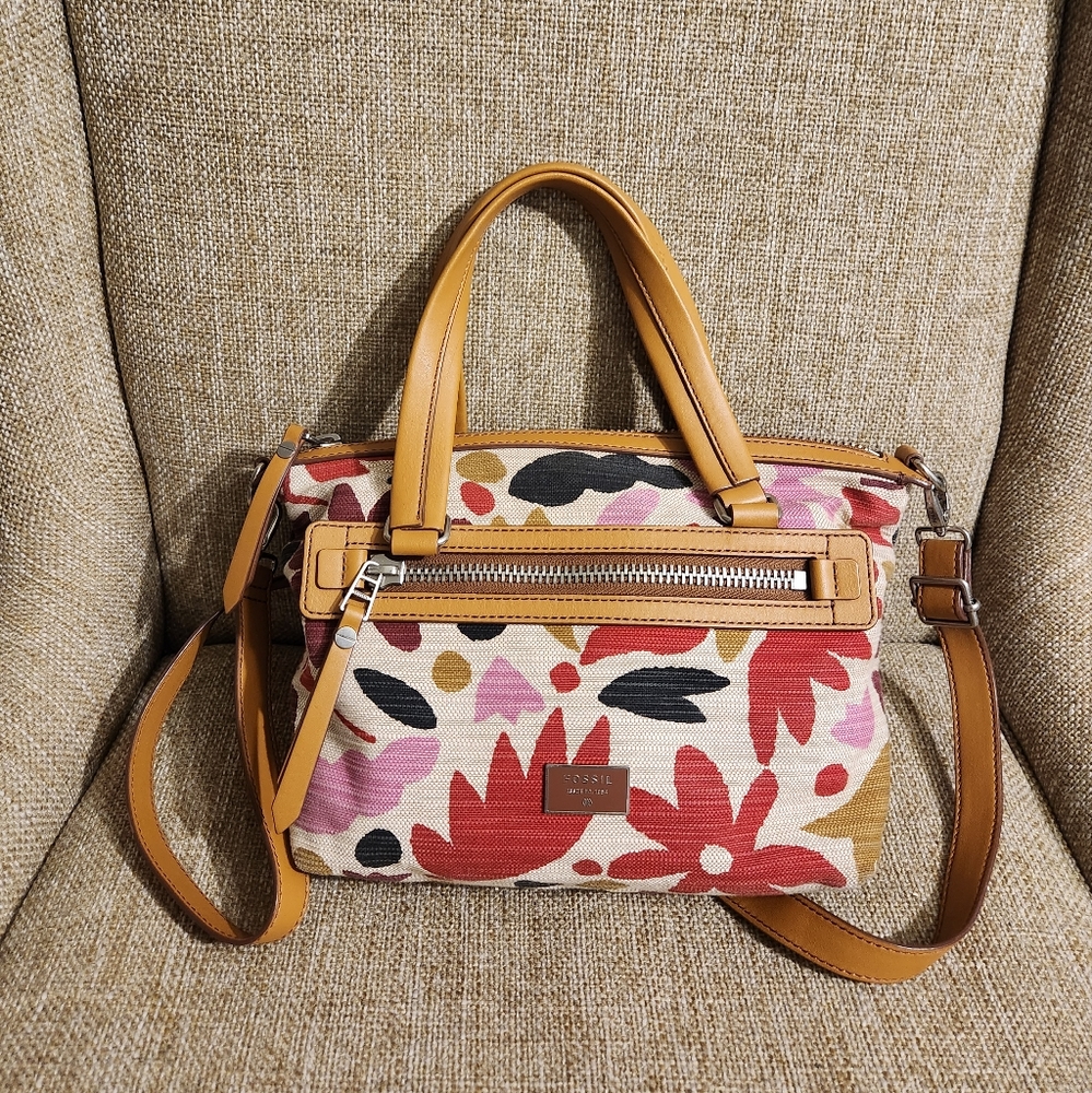 Fossil Floral Handbag Purse Crossbody - Picture 16 of 16